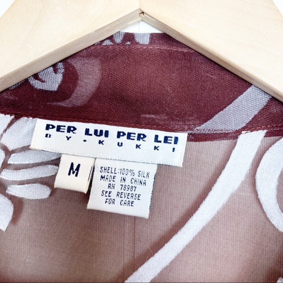 Silk Per Lui Per Lei by Kukki sheer eggplant top - Picture 3 of 8